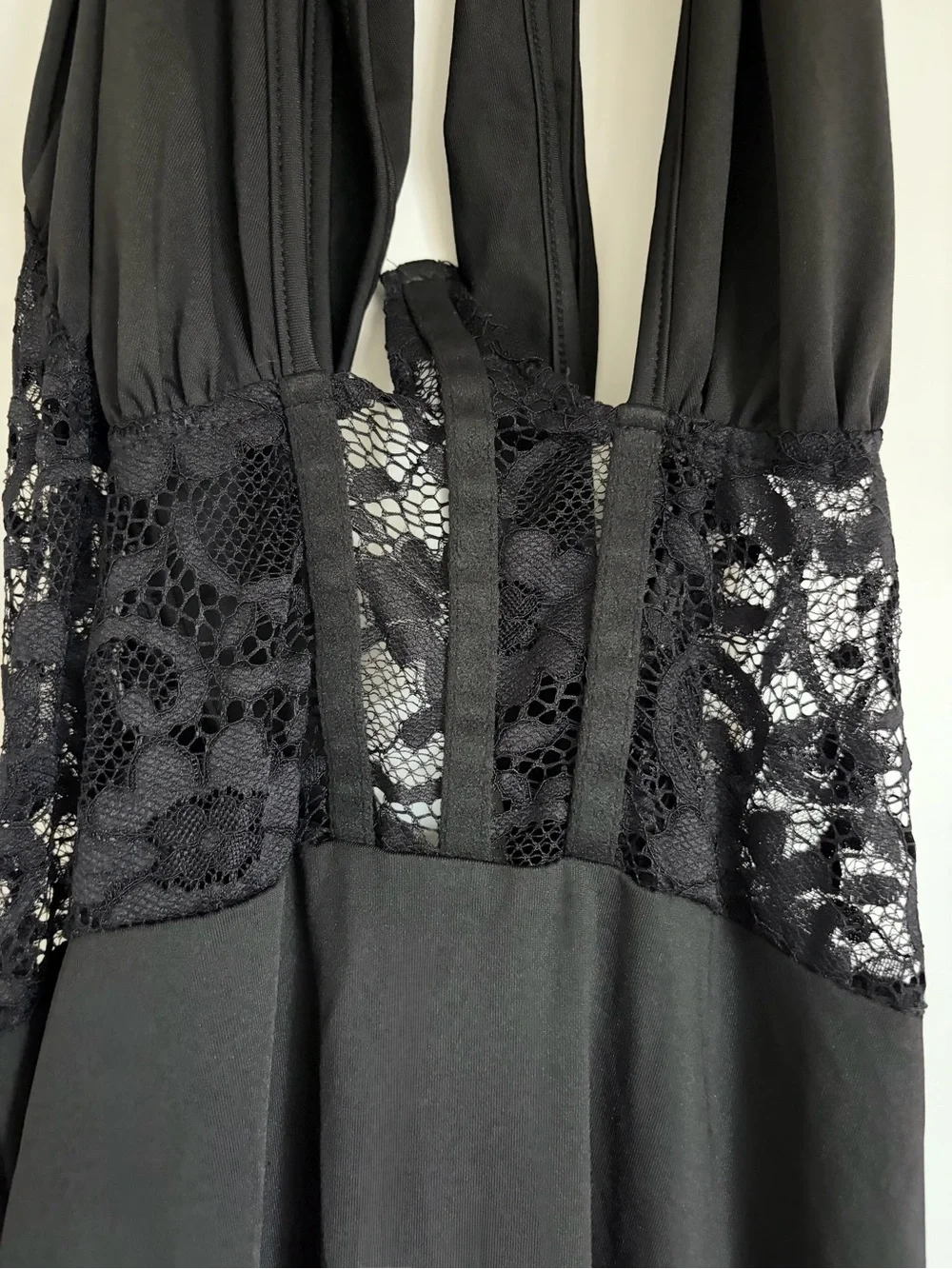 Yandy Black Lace Halter Mini Dress Size Large
